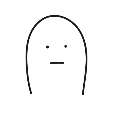 El çizimi şirin hayalet ikon vektör tasarımı.