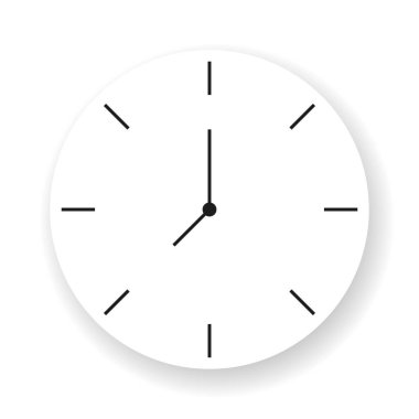 Basit gerçekçi duvar saati simgesi tasarım vektör şablonu. Zaman alarmı iş simgesi.