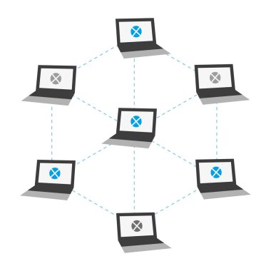 User computer internet data virtual connect network. Blockchain cryptocurrency technology design template.