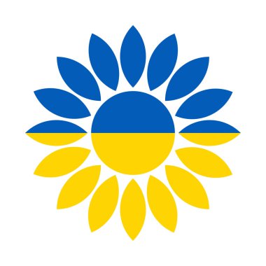 Sunflower peace love for Ukraine design vector illustration.