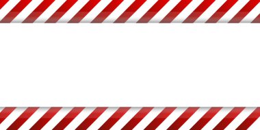 Gerçekçi kırmızı ve beyaz çizgili arka plan şablonu. İnşaat güvenliği ve festival pankartı..