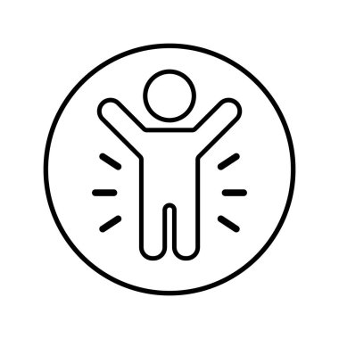 Virüs ikon tasarım şablonundan basit bir kişi kurtarması. Güçlü bağışıklık sistemi sembolü.