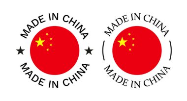 Çin rozet etiketli vektör tasarım şablonu. Asya ürün damgası illüstrasyonu.