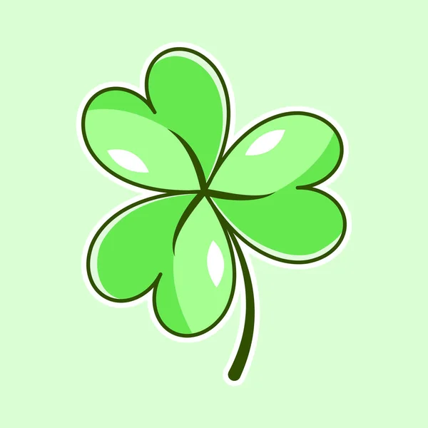 Yonca Yaprağı Karikatür Tasarımı Grafik Vektörü Green Lucky Patrick Günü — Stok Vektör