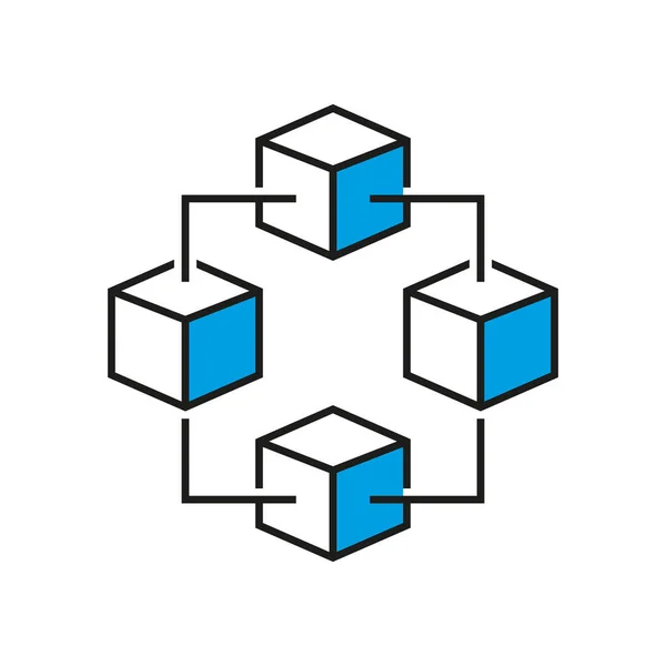 Дизайн Піктограм Системи Blockchain Цифровий Розумний Контракт Мережа Пов Язаних — стоковий вектор