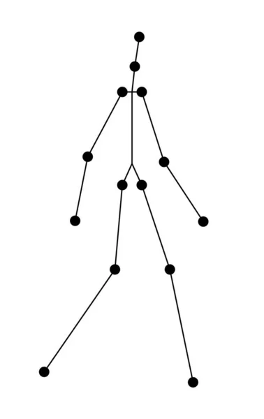 Figura Palo Caminando Plantilla Vector Diseño Posición Postura Pie Carácter — Archivo Imágenes Vectoriales