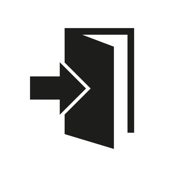 Exit Flat Icon Vector Illustration Design Leave Symbol Sign Website — Vetor de Stock