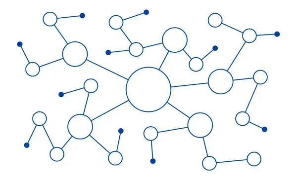 Modern Network Connected Dots Lines Technology Fintech Background Template Blockchain — Archivo Imágenes Vectoriales