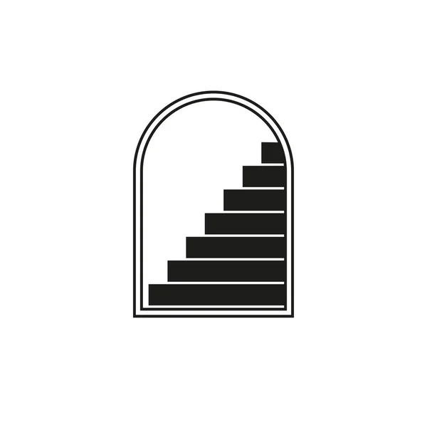 Varázslatos Ajtó Logó Design Vektor Sablon Utazási Lépcső Ikon Szimbólum — Stock Vector