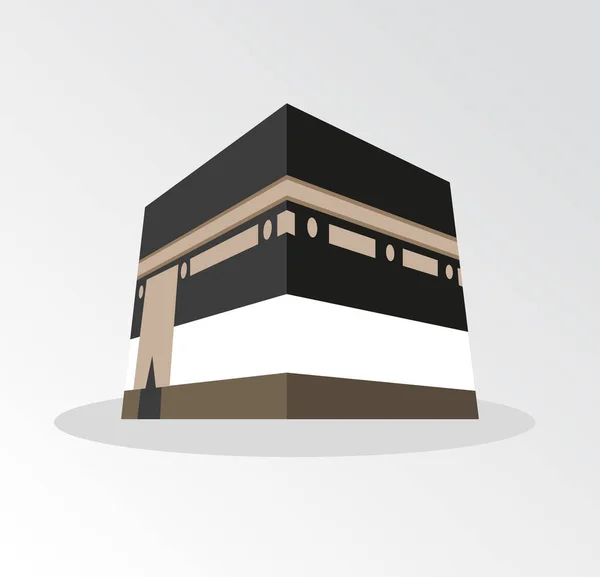 Holy Kaaba Islamic Muslim Religion Icon Buttom View Eid Adha — Vector de stock