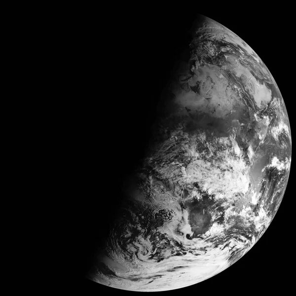 The Earth\'s solstice, winter solstice, half earth night time, black and white world photo, HD background. Elements of this image furnished by NASA.