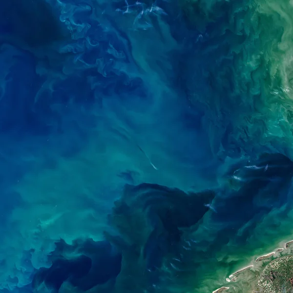 Kleurrijke Winderige Blauwe Zee Luchtfoto Van Prachtige Turquoise Oceaan Bovenaanzicht — Stockfoto