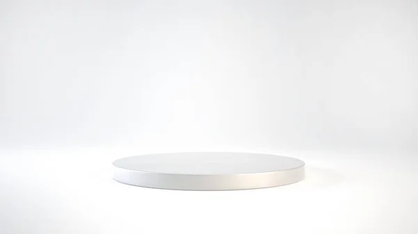 Podium Vazio Exibição Pedestal Fundo Branco Com Conceito Suporte Cilindro — Fotografia de Stock