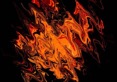 Siyah yüzey üzerindeki sıvı sıvı turuncu alev duvar kağıdının soyut arkaplan dokusu