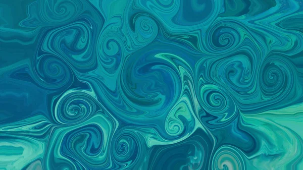 Abstract Blauw Turquoise Kleur Vloeistof Marmer Werveling Textuur Achtergrond Behang — Stockfoto