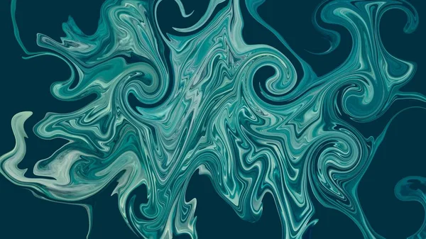 Abstract Blauw Groen Turquoise Kleur Vloeibaar Marmer Werveling Textuur Achtergrond — Stockfoto