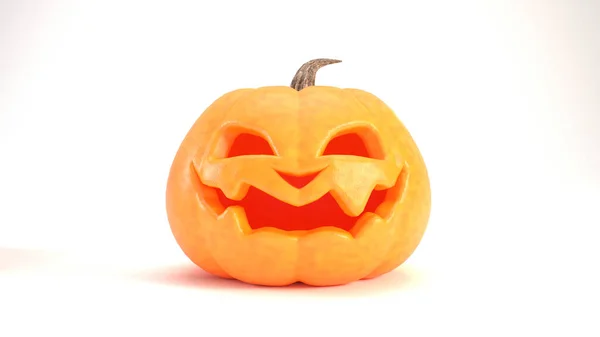 Sonriente Calabaza Naranja Aislada Sobre Fondo Transparente Para Concepto Halloween — Foto de Stock