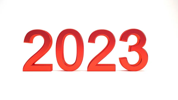 2023 Roter Text Isoliert Auf Weißem Hintergrund Frohes Neues Jahr — Stockfoto