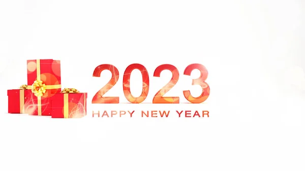 2023 Szczęśliwego Nowego Roku Streszczenie Błyszczący Kolor Złoty Bokeh Efekt — Zdjęcie stockowe