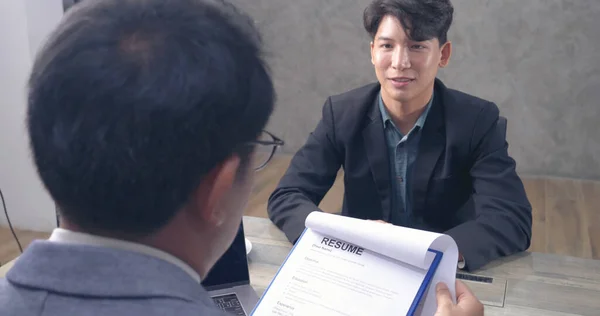 Businessman Job Interview Human Resource Officer Interviwing Talk New Employee — Stock Photo, Image
