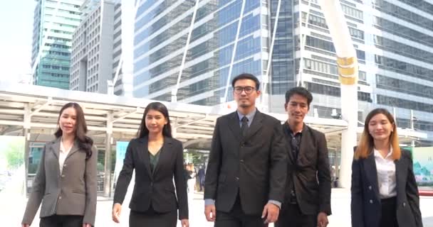 Gente Negocios Multitud Caminando Trabajar Vida Moderna Ciudad Oficina Trabajo — Vídeos de Stock