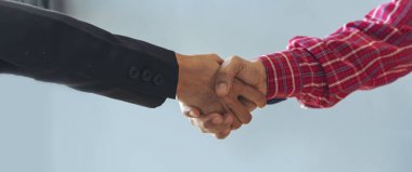 Banner Trust honesty business customer handshake together promise partner. Panorama Businessman teamwork diversity solidarity team Partner hands together. Team meeting shaking hands with copy space