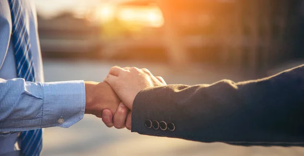 Lawyer Partnership Businessman Handshake Together Notary Lawfirm Two Men Trust — Stockfoto