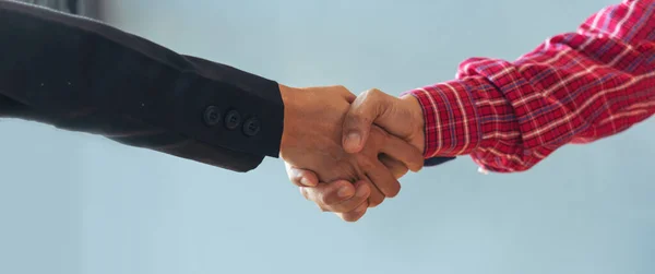 Banner Trust Honesty Business Customer Handshake Together Promise Partner Panorama — Stockfoto