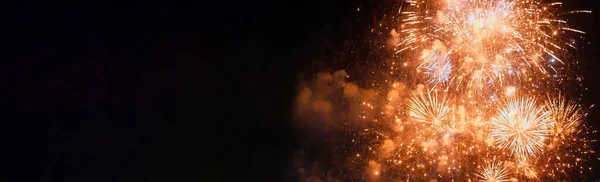 Banner Golden Firework Celebrate Anniversary Happy New Year 2023 4Th — Zdjęcie stockowe
