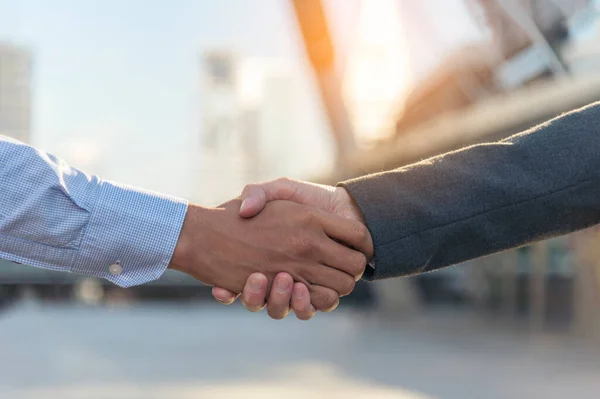 Lawyer Partnership Businessman Handshake Together Notary Lawfirm Two Men Trust — Fotografia de Stock