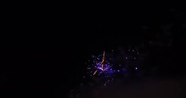 Golden Firework celebrate anniversary independence day night time celebrate national holiday. Countdown to new year 2023 party time event. Happy new year 2023, 4th of july holiday festival concept