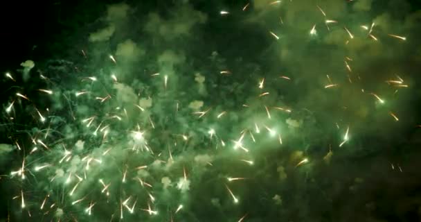 Green Firework Celebrate Anniversary Happy New Year 2023 4Th July — Wideo stockowe