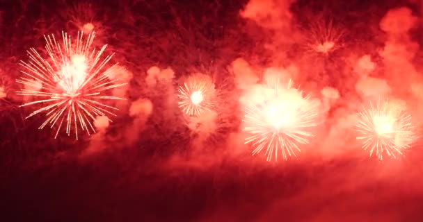 Havai Fişekler Yıldönümünü Kutluyor Mutlu Yıllar 2023 Temmuz Bayram Festivali — Stok video