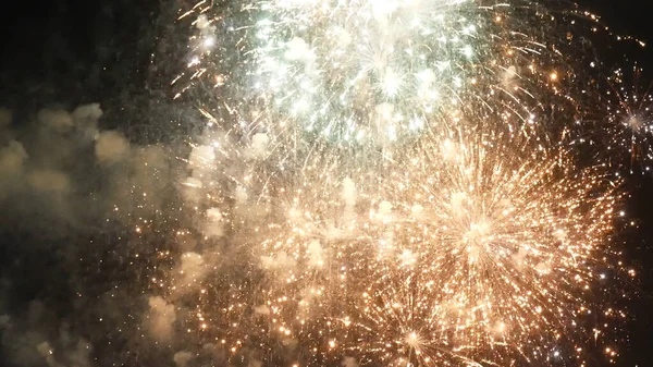 Golden Firework Celebrate Anniversary Independence Day Night Time Celebrate National — Zdjęcie stockowe