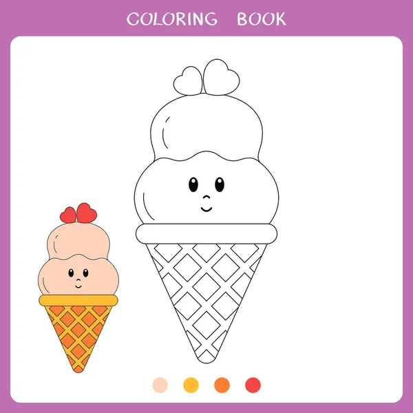 Education Game For Children Coloring Page Cartoon Food Ice Cream