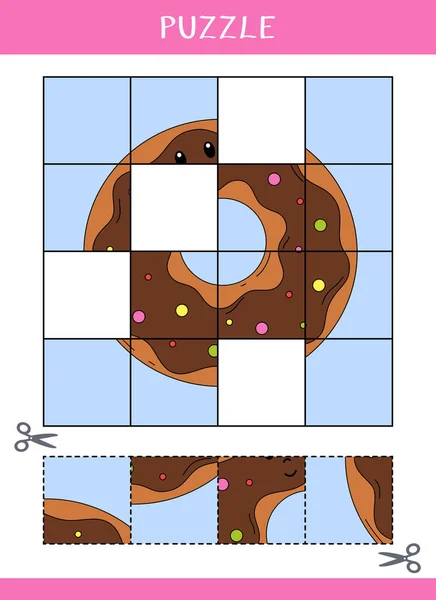 Puzzle Para Niños Encuentra Las Partes Que Faltan Imagen Simple — Archivo Imágenes Vectoriales