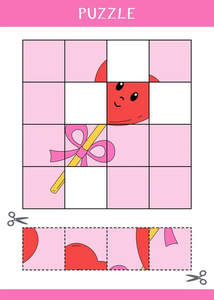 Puzzle Pour Enfants Trouvez Les Parties Manquantes Image Simple Jeu — Image vectorielle