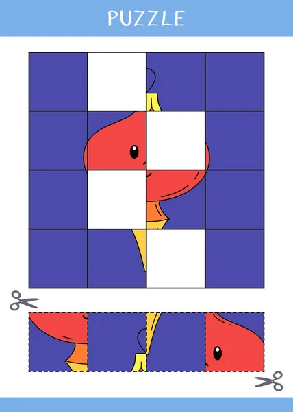 Puzzle Para Niños Encuentra Las Partes Que Faltan Imagen Simple — Vector de stock