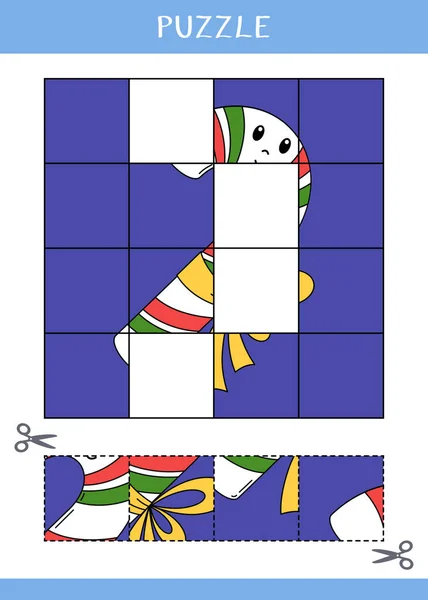 Puzzle Pour Enfants Trouvez Les Parties Manquantes Image Simple Jeu — Image vectorielle