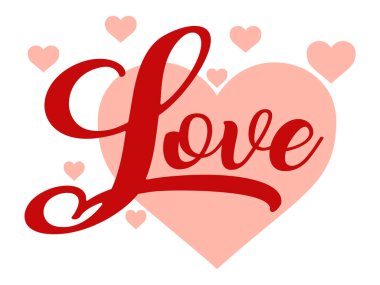 harflerle vektör kalp tasarımı