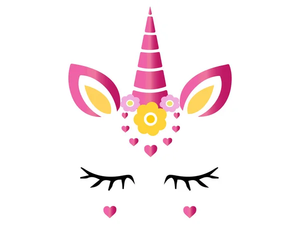 Diseño Del Vector Unicornio Con Corazones — Foto de Stock