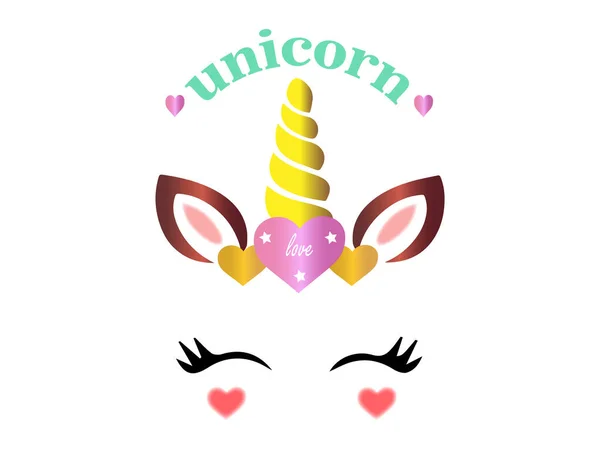 Unicorn Design Heart Lettering — Stock Photo, Image