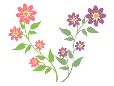 Çember şeklinde çiçekler Vektör Tasarımları