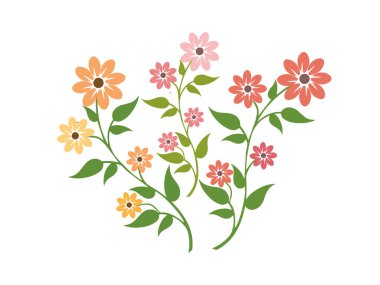 Süsler için Güzel Çiçekler Vektör Tasarımı