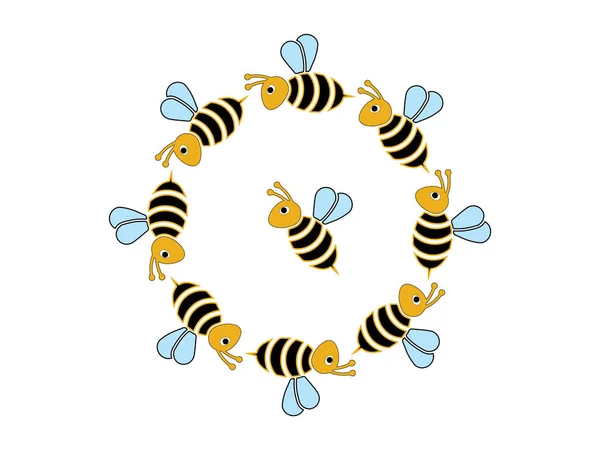 Bees Shaped Flowers Vector Designs — Stock Photo, Image