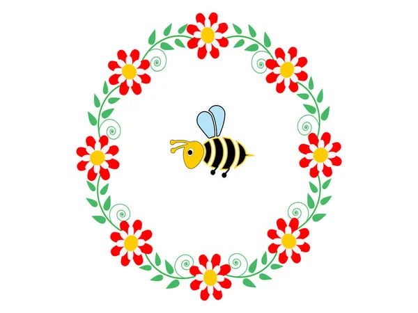 Bienen Blume Form Vektor Designs — Stockfoto