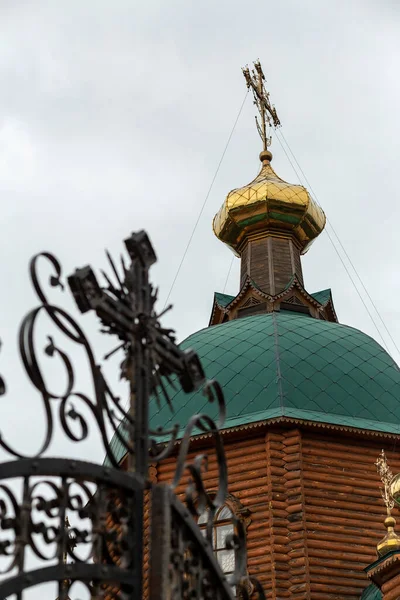 Ortodoks Ahşap Kilise Konsept Din Seyahat Mimari — Stok fotoğraf