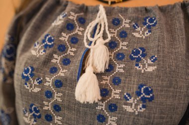 Women's Ukrainian national vyshyvanka pattern. Breast