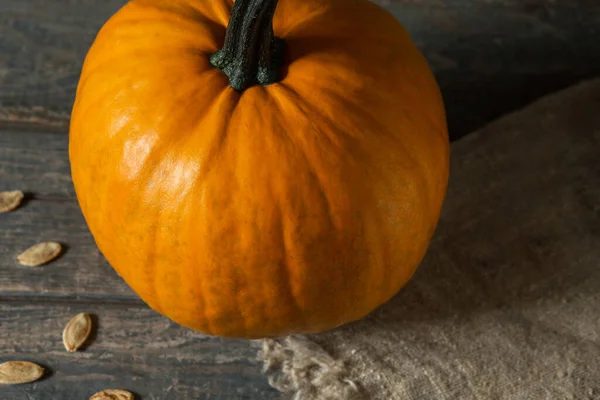 Calabaza Vista Superior Sobre Fondo Textura Madera — Foto de Stock