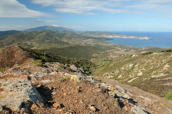 Panoramic View Portoferraio Gulf East West Elba Island Italy — 스톡 사진
